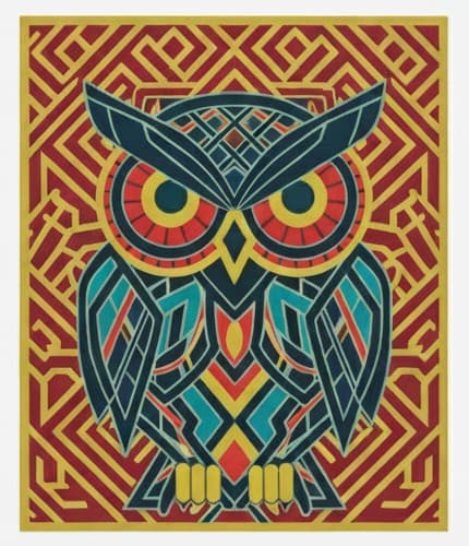 The mosaic owl artwork