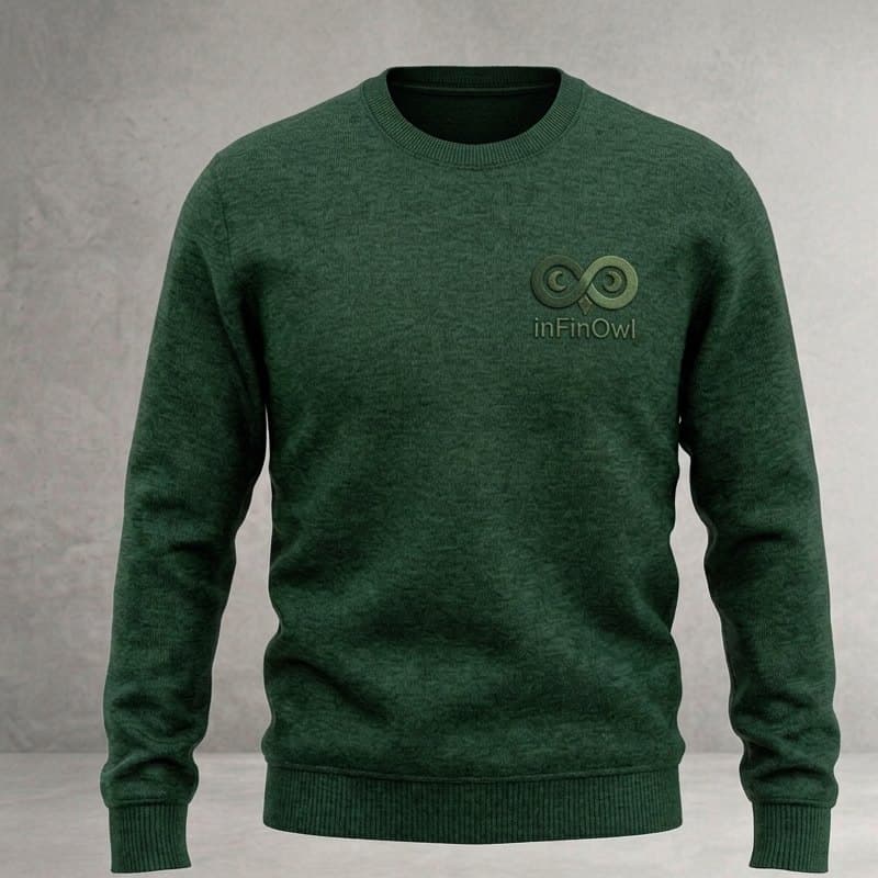 Minimal Chest Tech-Knit Crewneck — Forest Green