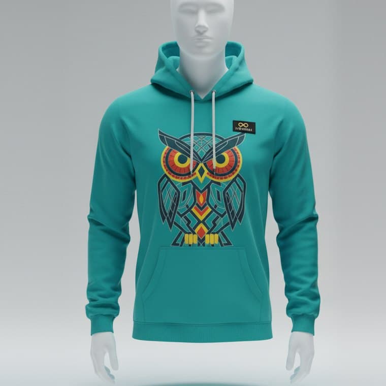 Owl Totem Hoodie — Teal