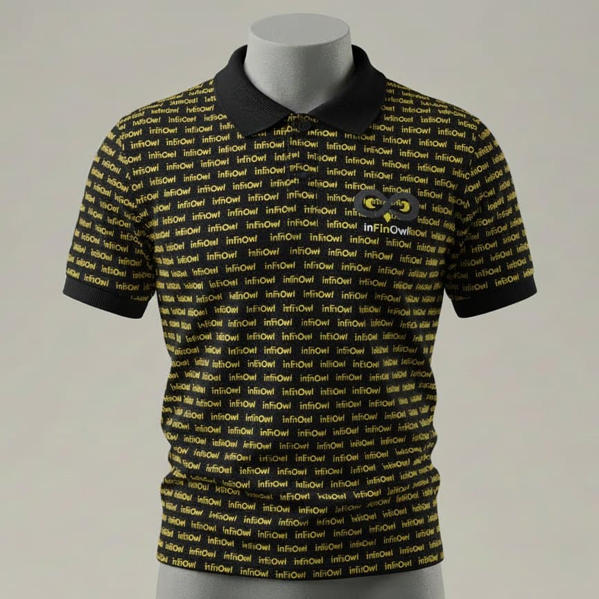 Signature Monogram Polo — Black & Gold