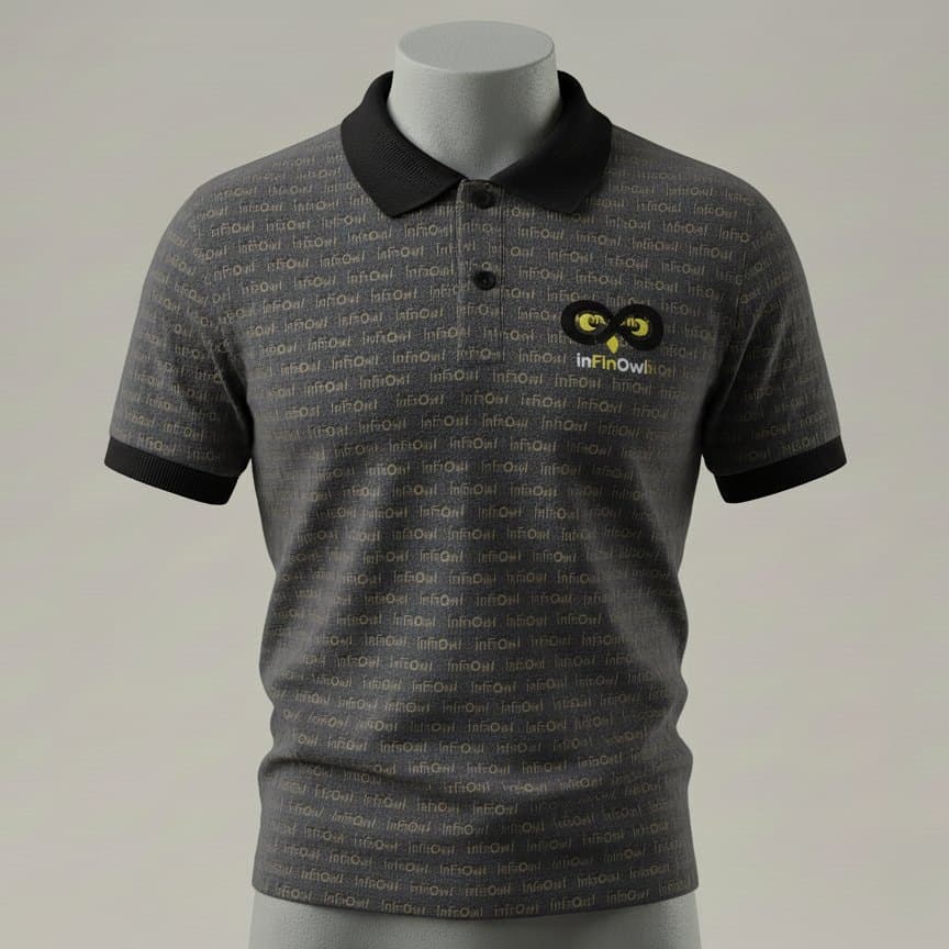 Tonal Monogram Polo — Charcoal